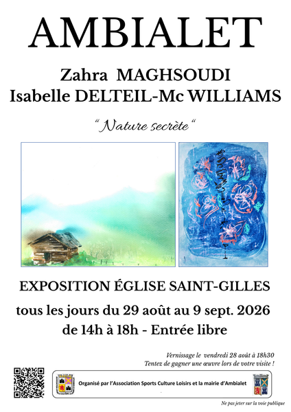 Exposition à l'église Saint-Gilles - Zahra Maghsoudi & Isabelle Delteil-Mc Williams