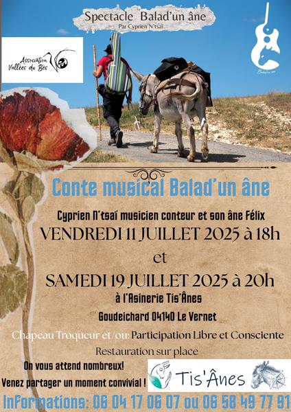 Conte musical Balad'un âne par Cyprien N'tsai_Le Vernet