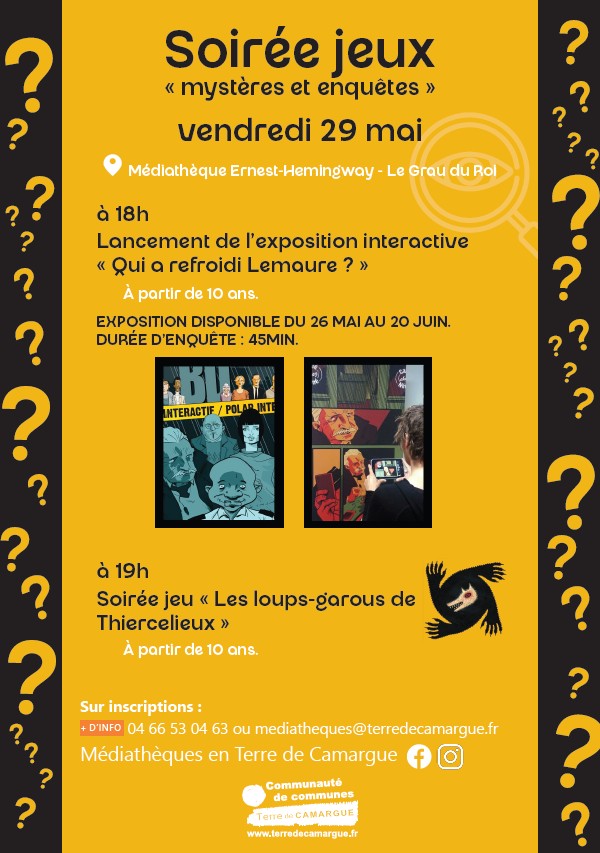 Soirée jeux “Mystères et enquêtes”
