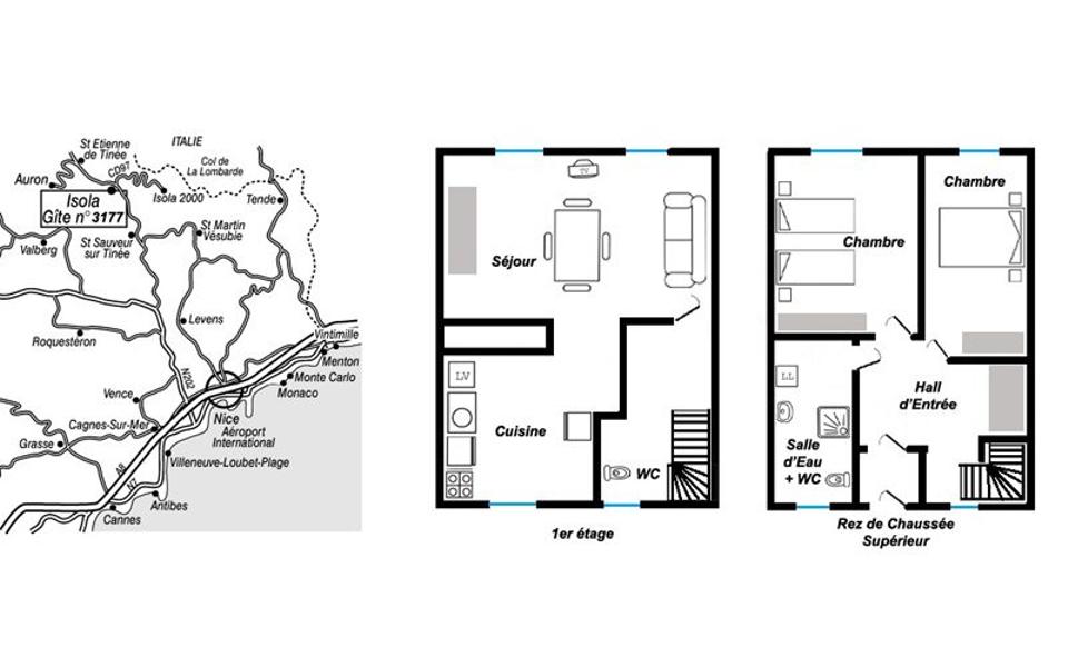 Gîte Lu Isoulan 1-Plan-Isola-Gîtes de France des Alpes-Maritimes