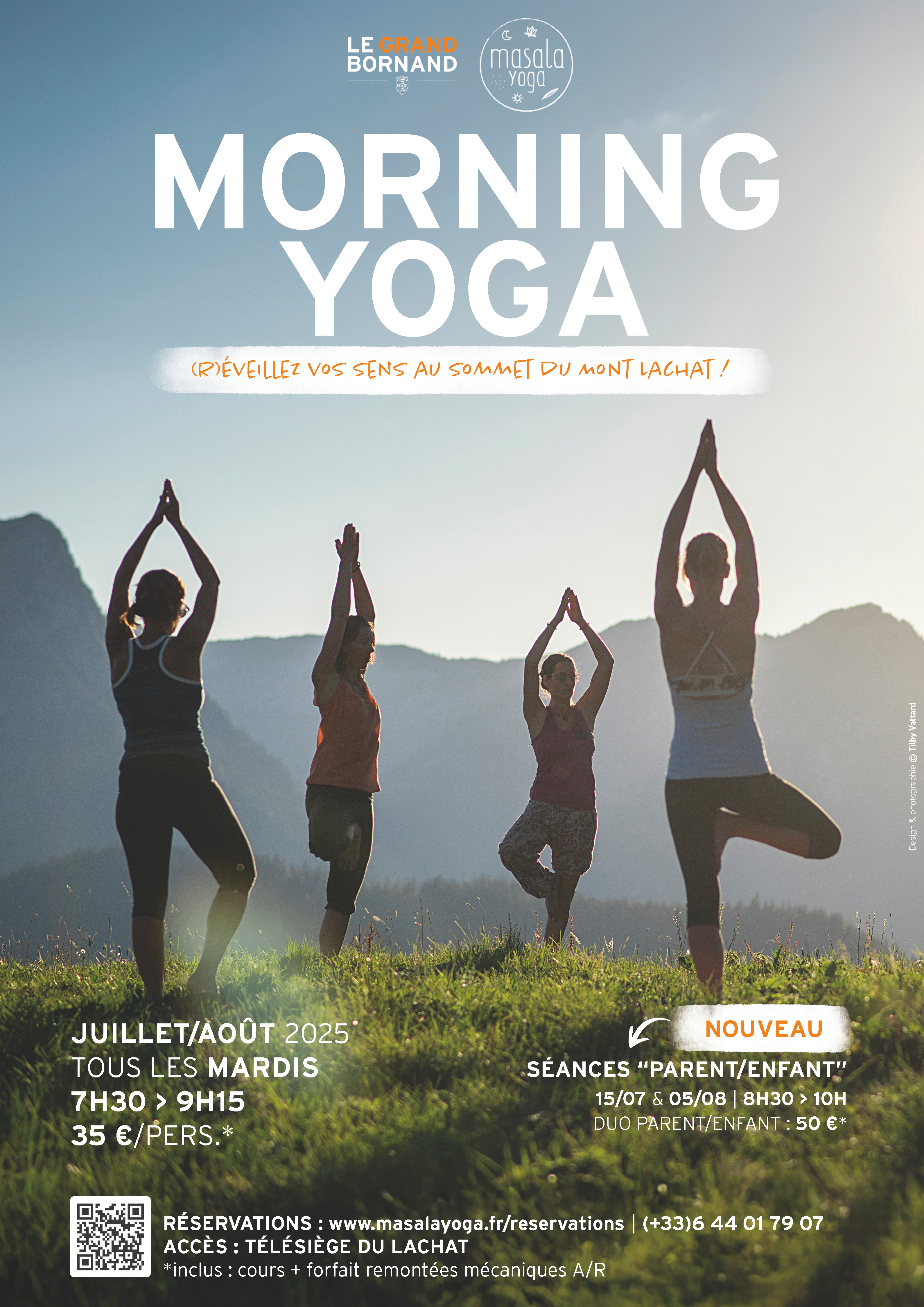 Morning yoga au sommet du télésiège du Lachat 2025