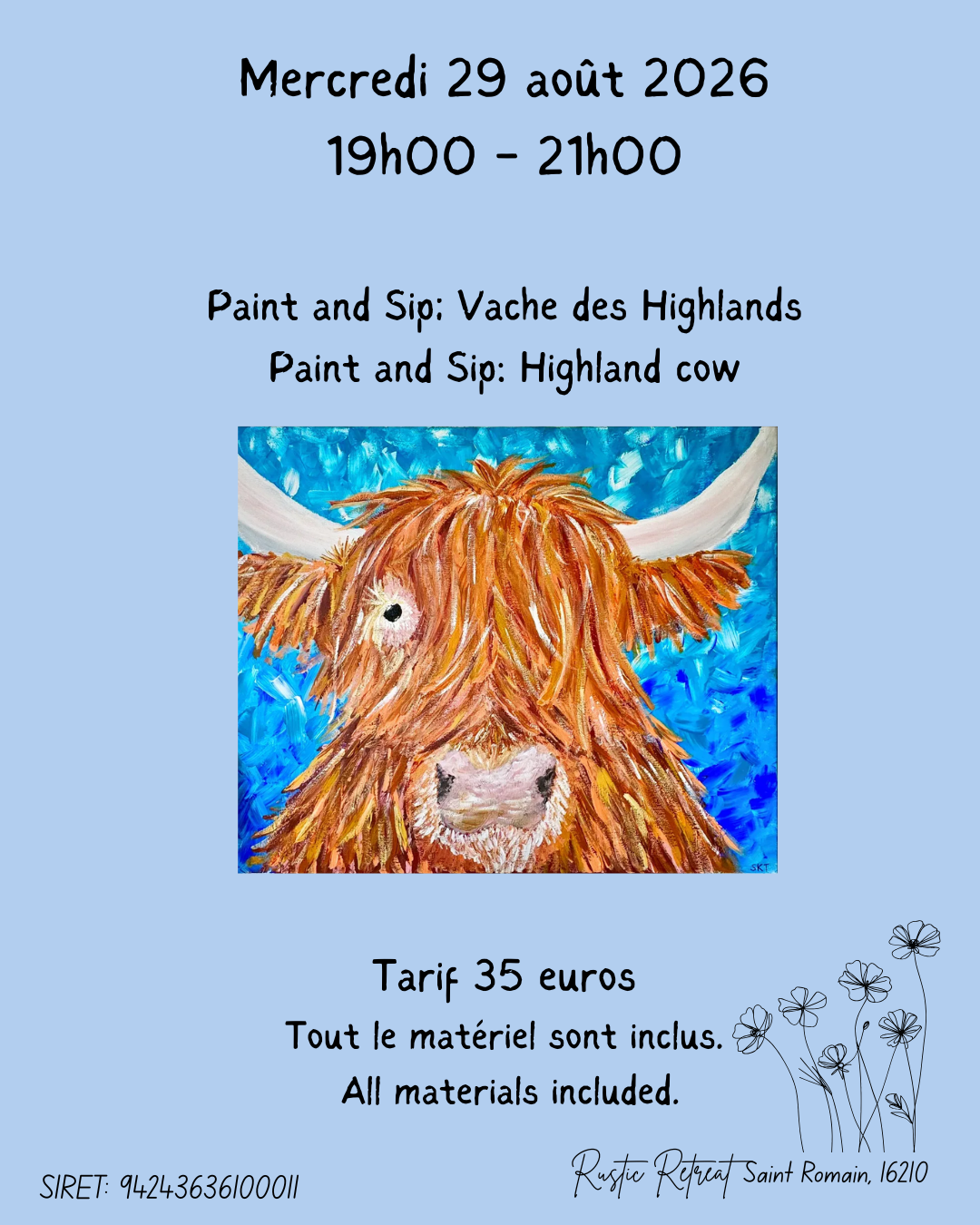 Peinture et dégustation : Vache des Highlands