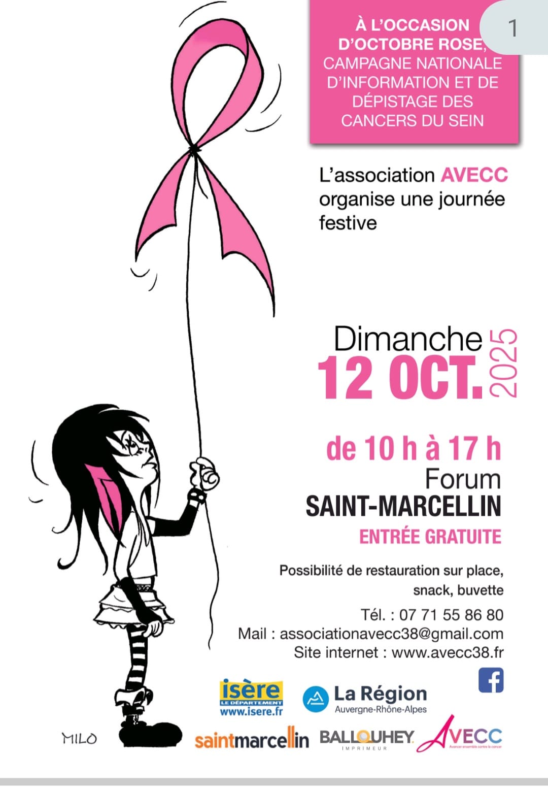 Octobre Rose par l'association AVECC_Saint-Marcellin