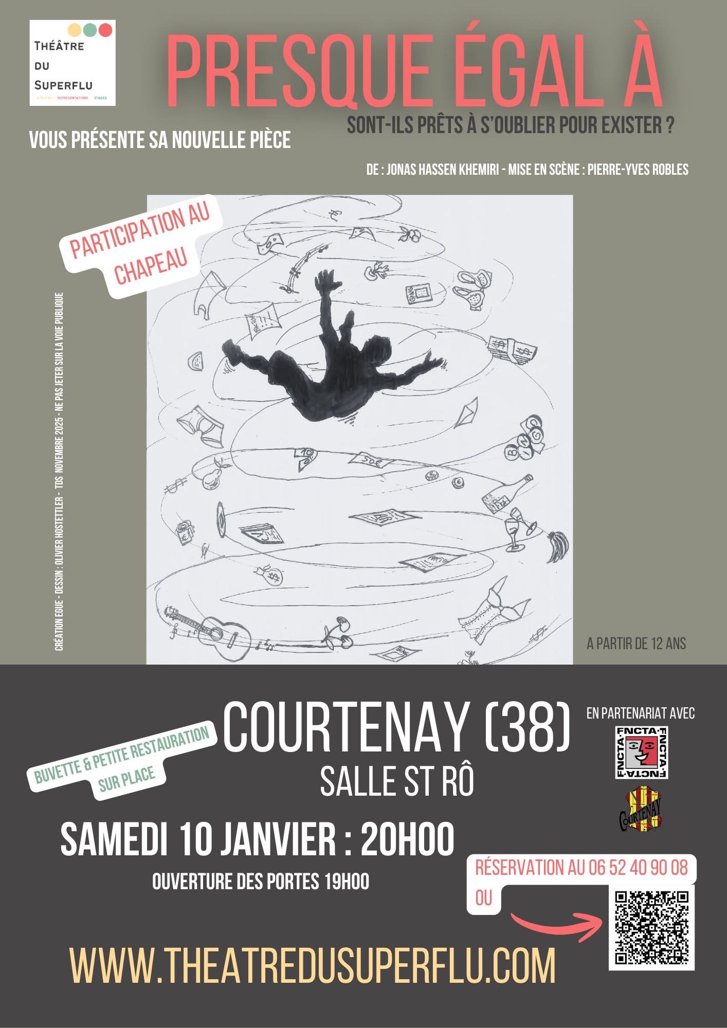 Presque égal : pièce de théâtre par le théâtre du Superflu_Courtenay