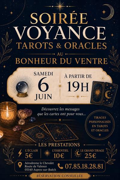 Soirée ' Voyance, tarots et oracles ' au restaurant « Au bonheur du ventre »