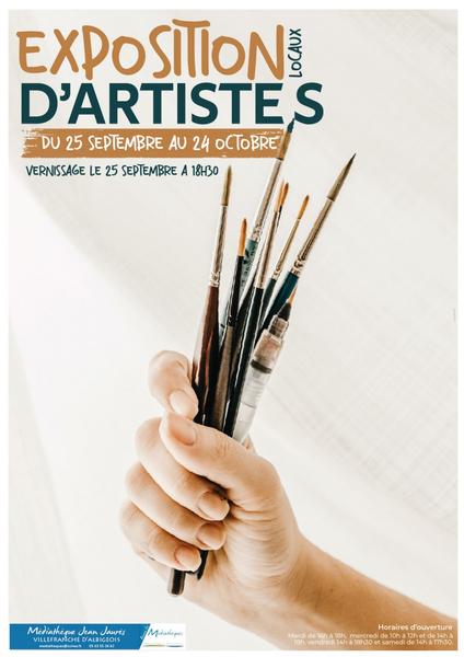 Exposition d'artistes locaux à la médiathèque