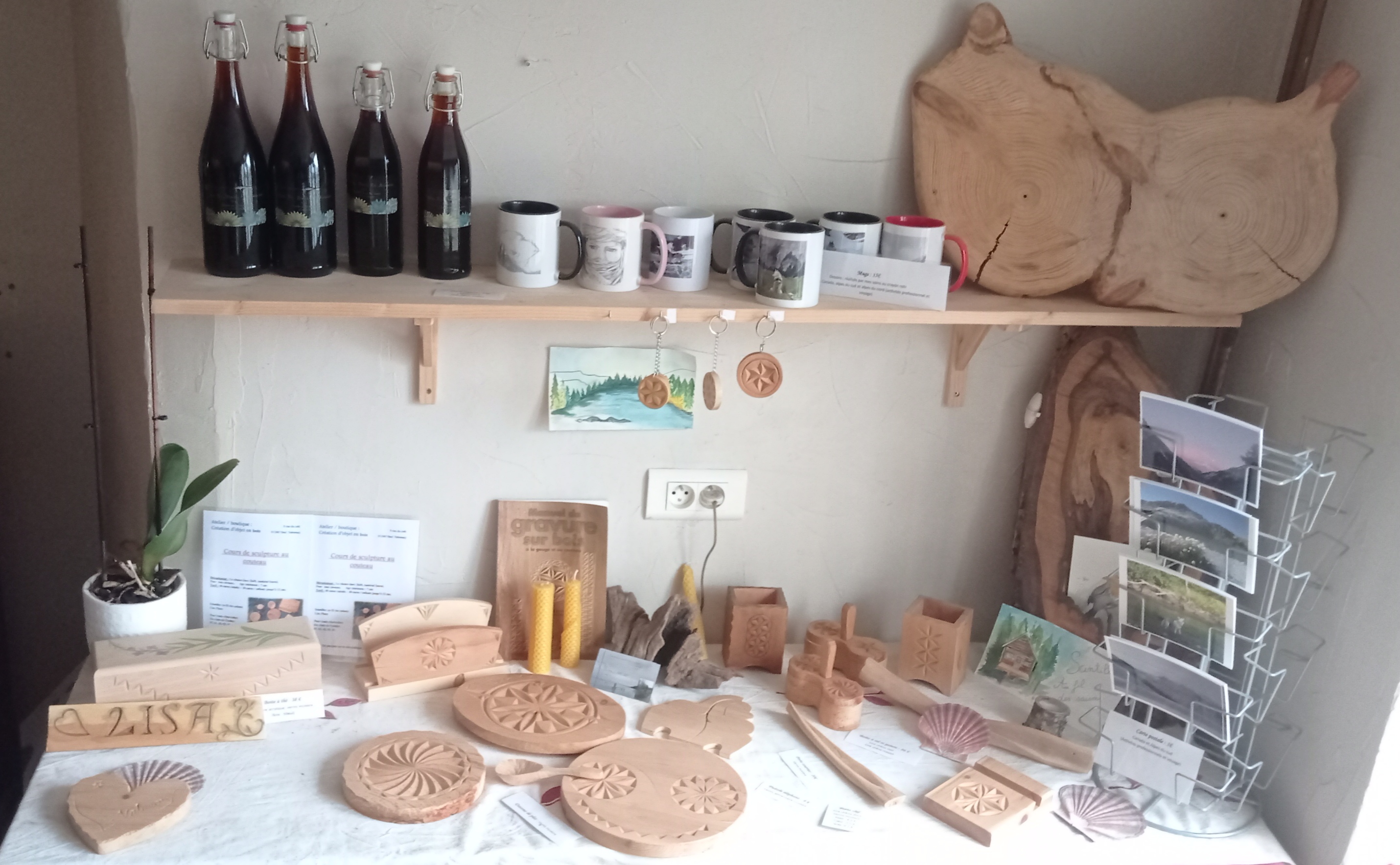 Scintiller au fil des saisons : initiation  la sculpture au couteau et vente d'objets en bois sculpt