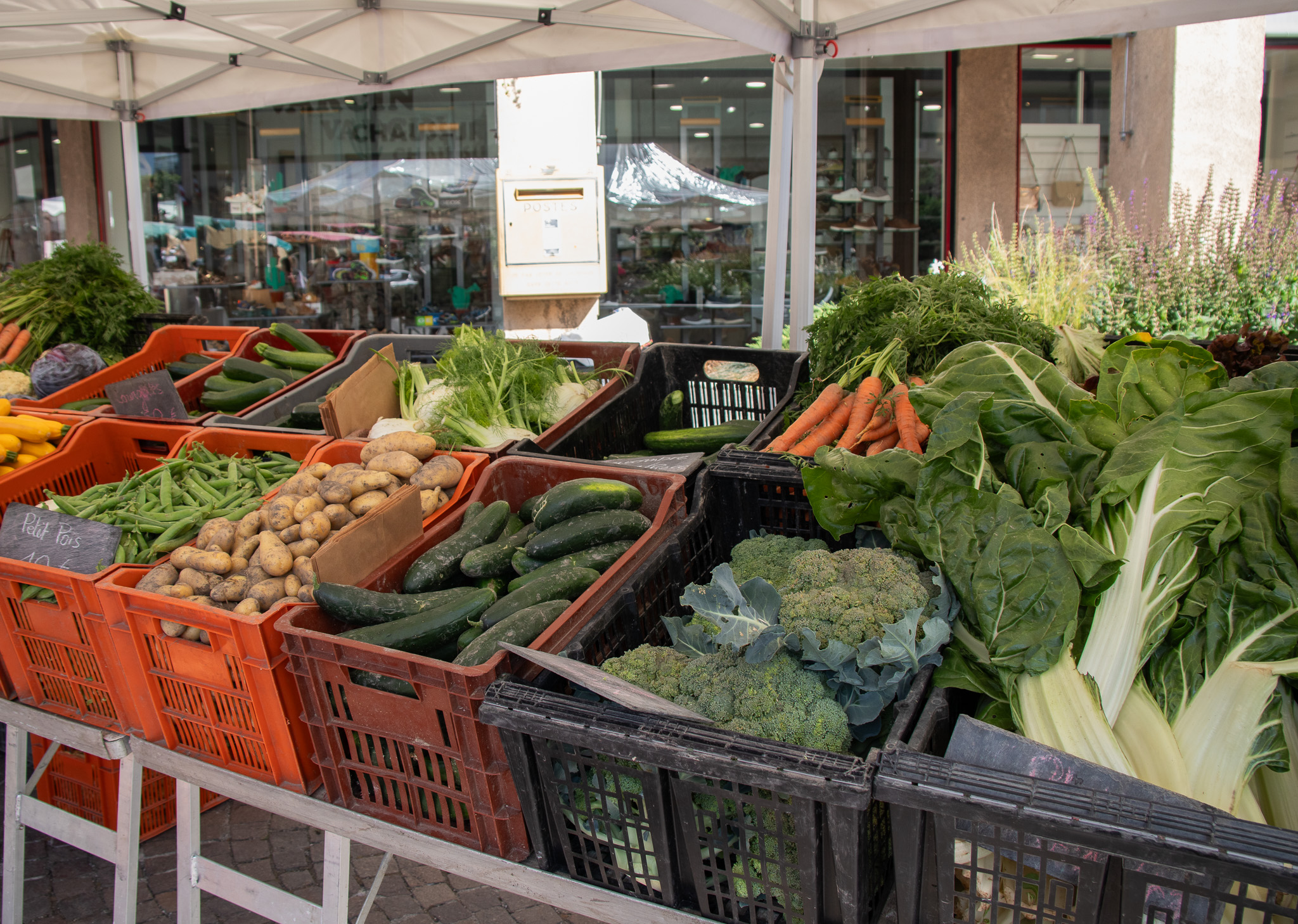 Stand de légumes sur le marché