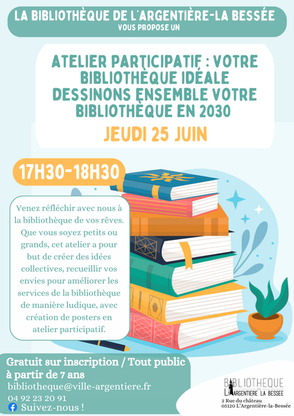 Atelier participatif : votre bibliothèque idéale dessinons ensemble votre bibliothèque idéale en 2030