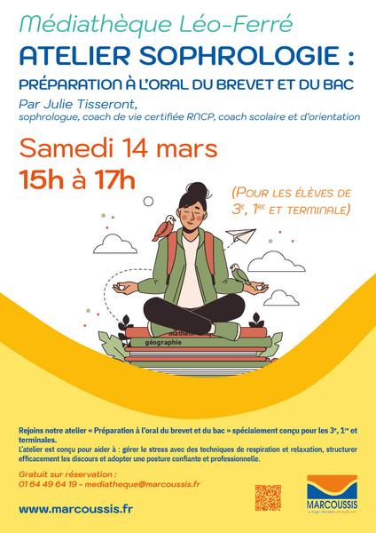 Atelier de sophrologie : préparation à l'oral du brevet et du bac 