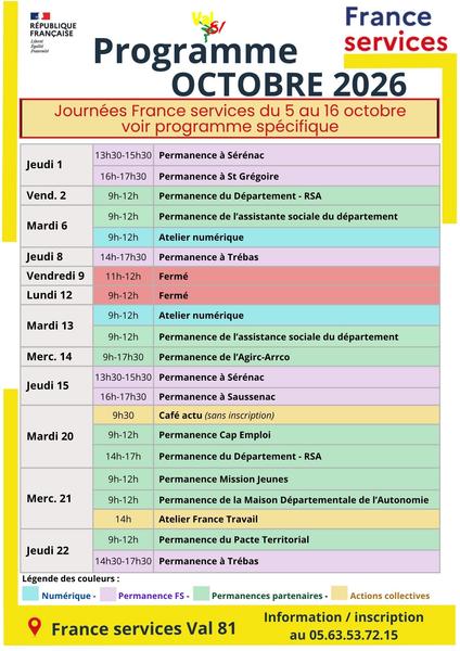 Permanence à Sérénac - France Services Val81
