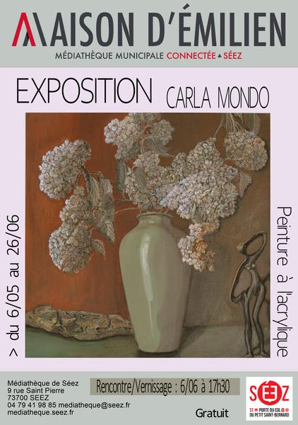 Exposition de peintures de Carla Mondo  à la médiathèque