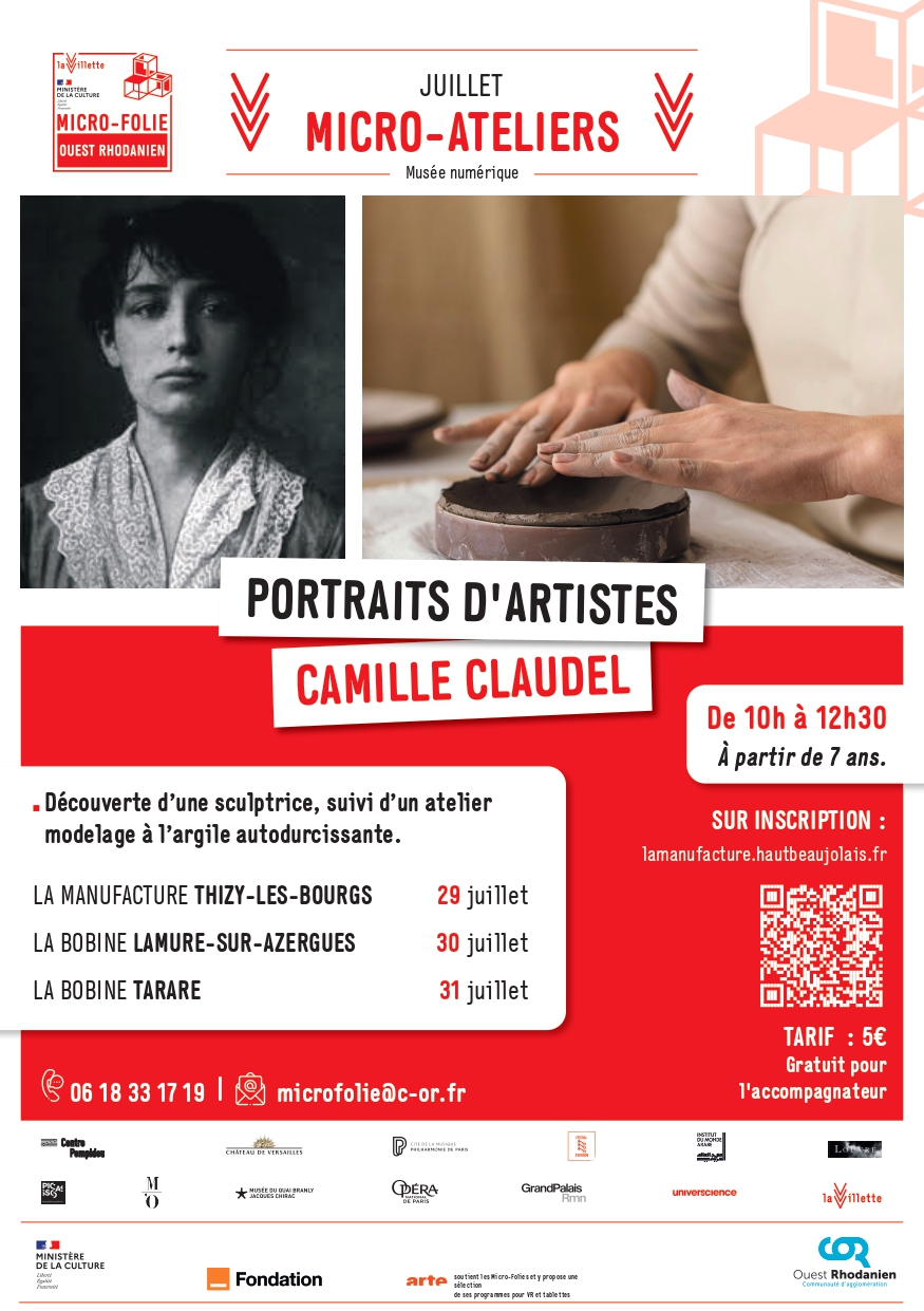 Micro-atelier au musée numérique - Portraits d'artistes : CAMILLE CLAUDEL - Tarare_Tarare