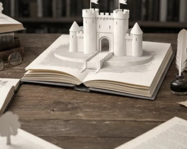 Image d'un château sortant d'un livre 