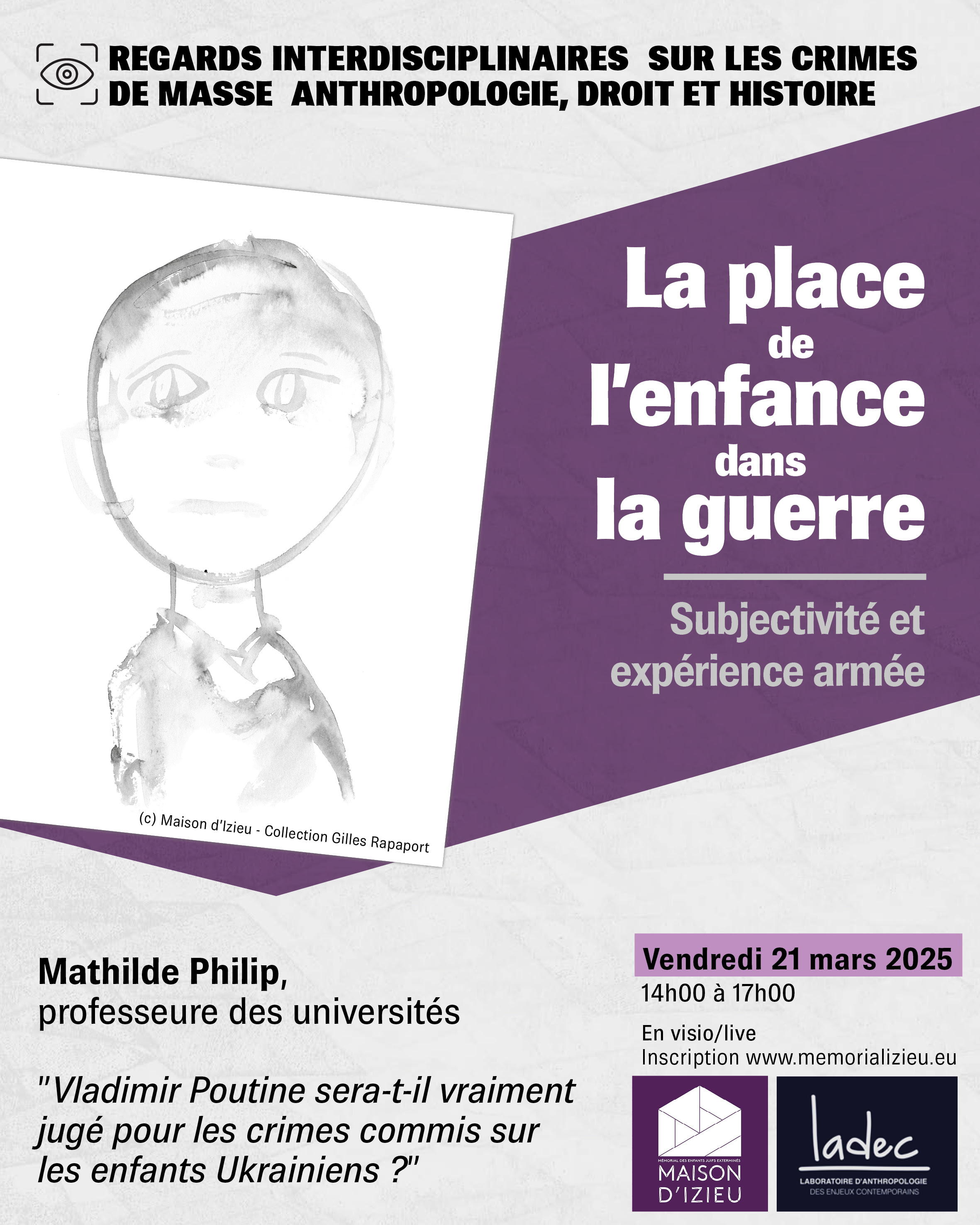 Conférence : La place de l'enfance dans la guerre :  subjectivité et expérience armée_Izieu