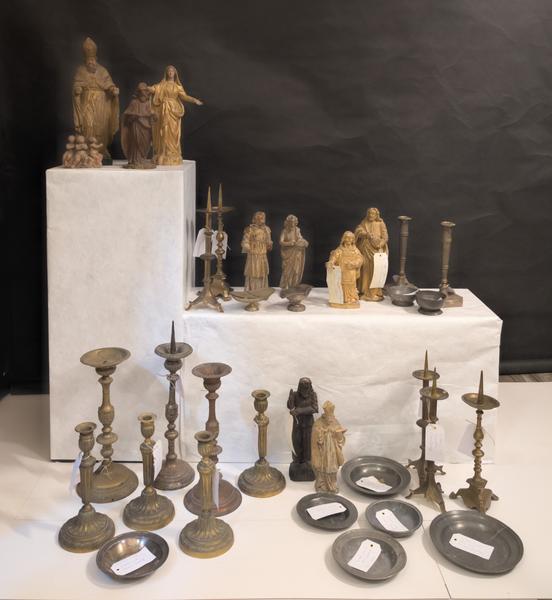 Ensemble d’objets religieux volés dans les années 1960 dans les églises de Seine-et-Marne, de l’Aube, de la Marne et de l’Aisne