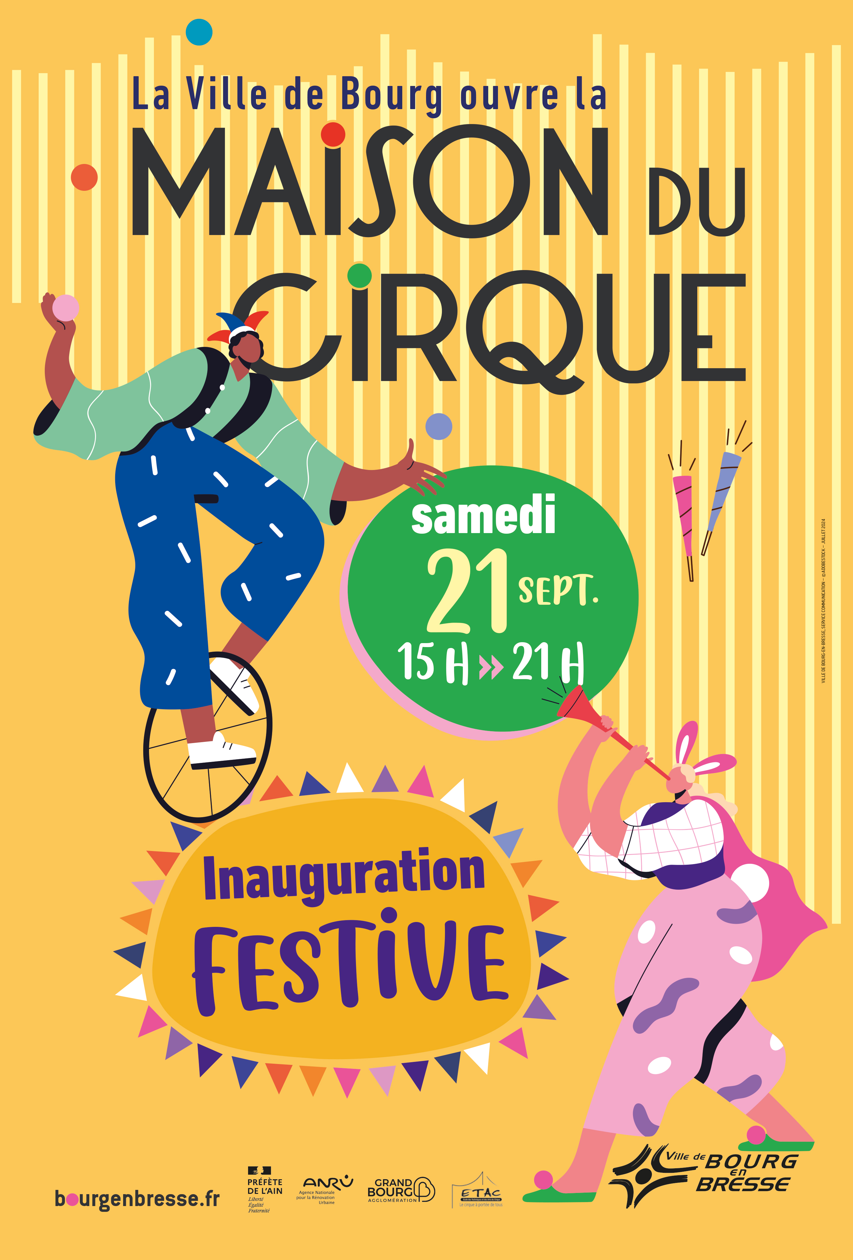 Affiche inauguration Maison du cirque