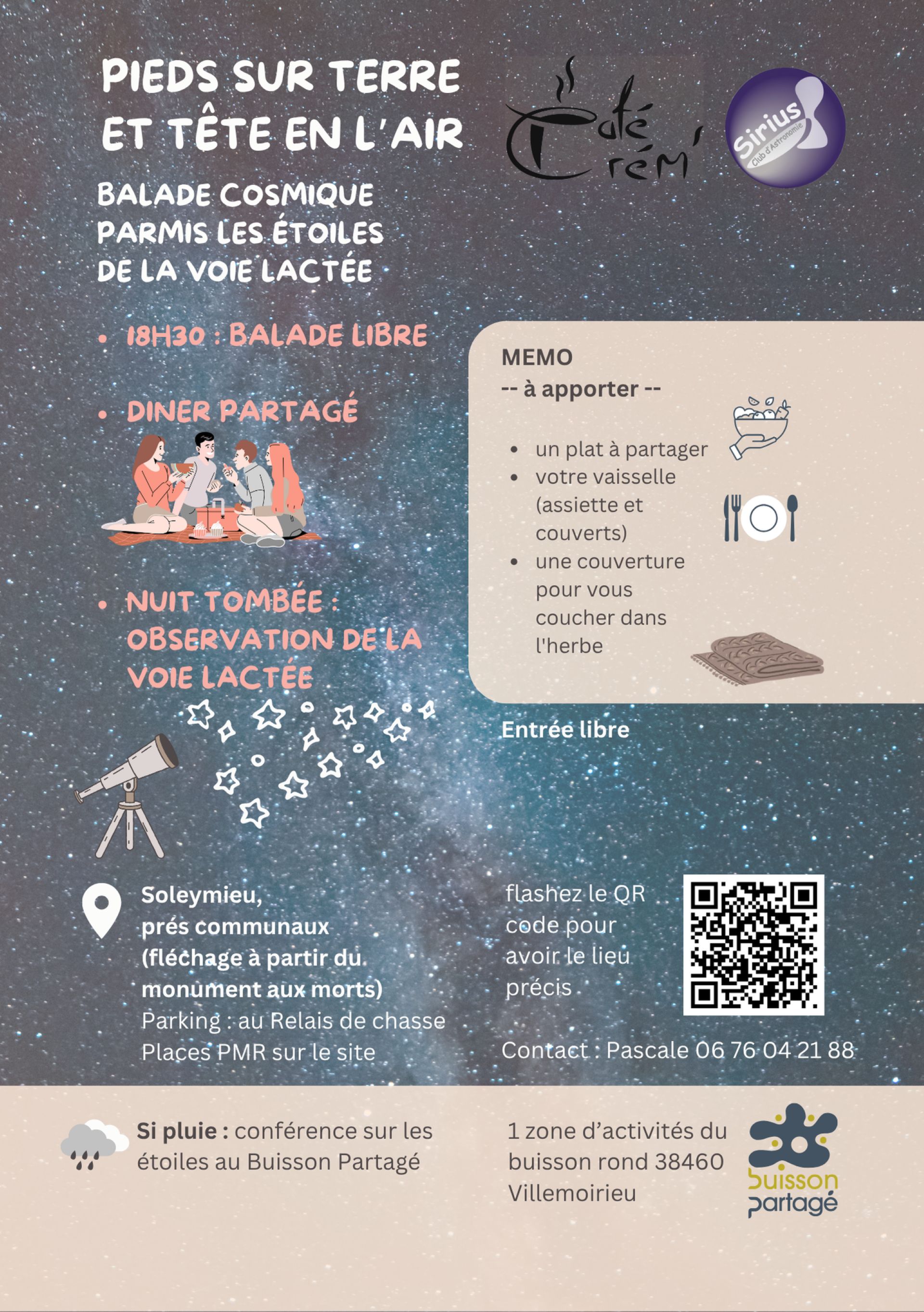 Observation étoiles avec Café Crém' à Soleymieu - Balcons du Dauphiné