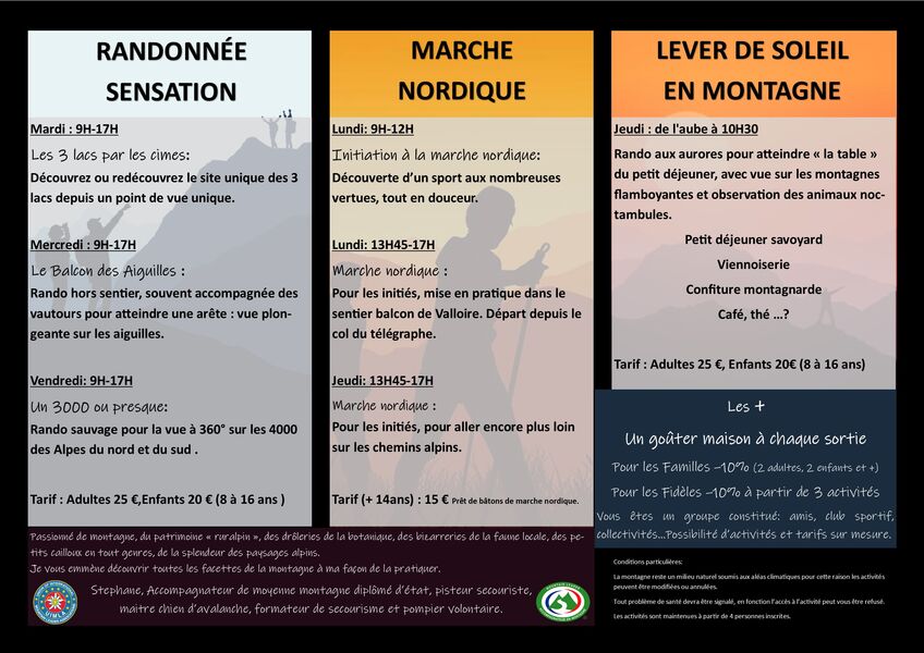montagne et découverte programme été 2021