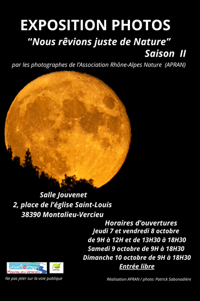 Exposition photos : nous revions juste de nature, à Montalieu-Vercieu