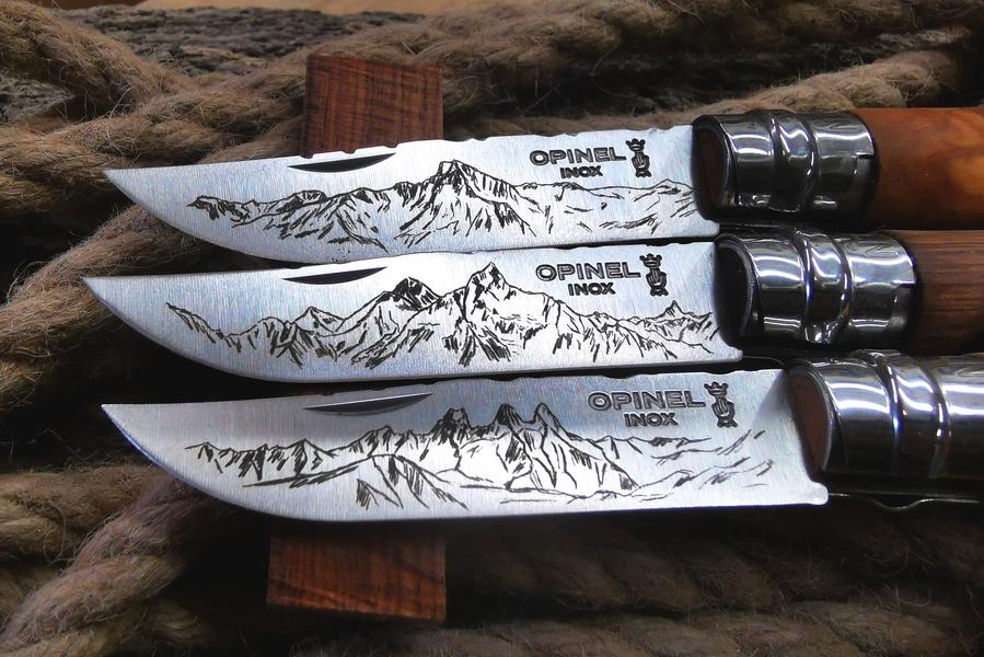 Igor Charon - Couteaux Opinel sculptés à Val Cenis-Bramans