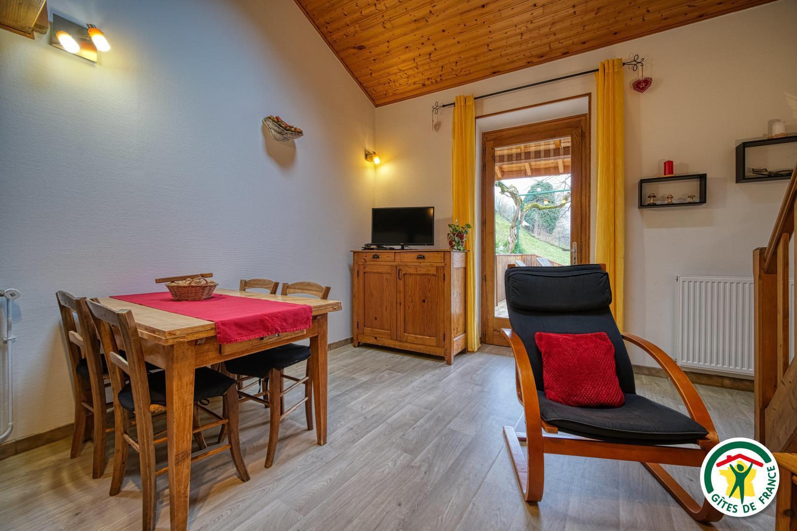 L'entrée du gîte donnant sur la pièce de vie