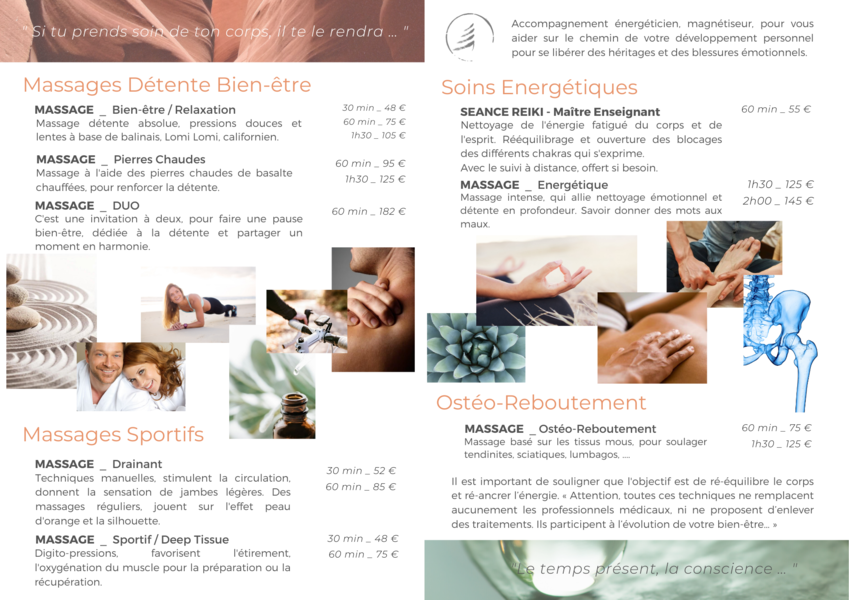 Montana Massage Serre Chevalier brochure 2022-2023 - © Montana Massage Serre Chevalier brochure 2022-2023