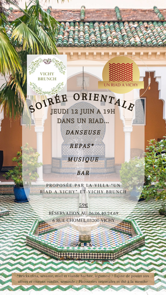 Soirée orientale au Riad à Vichy