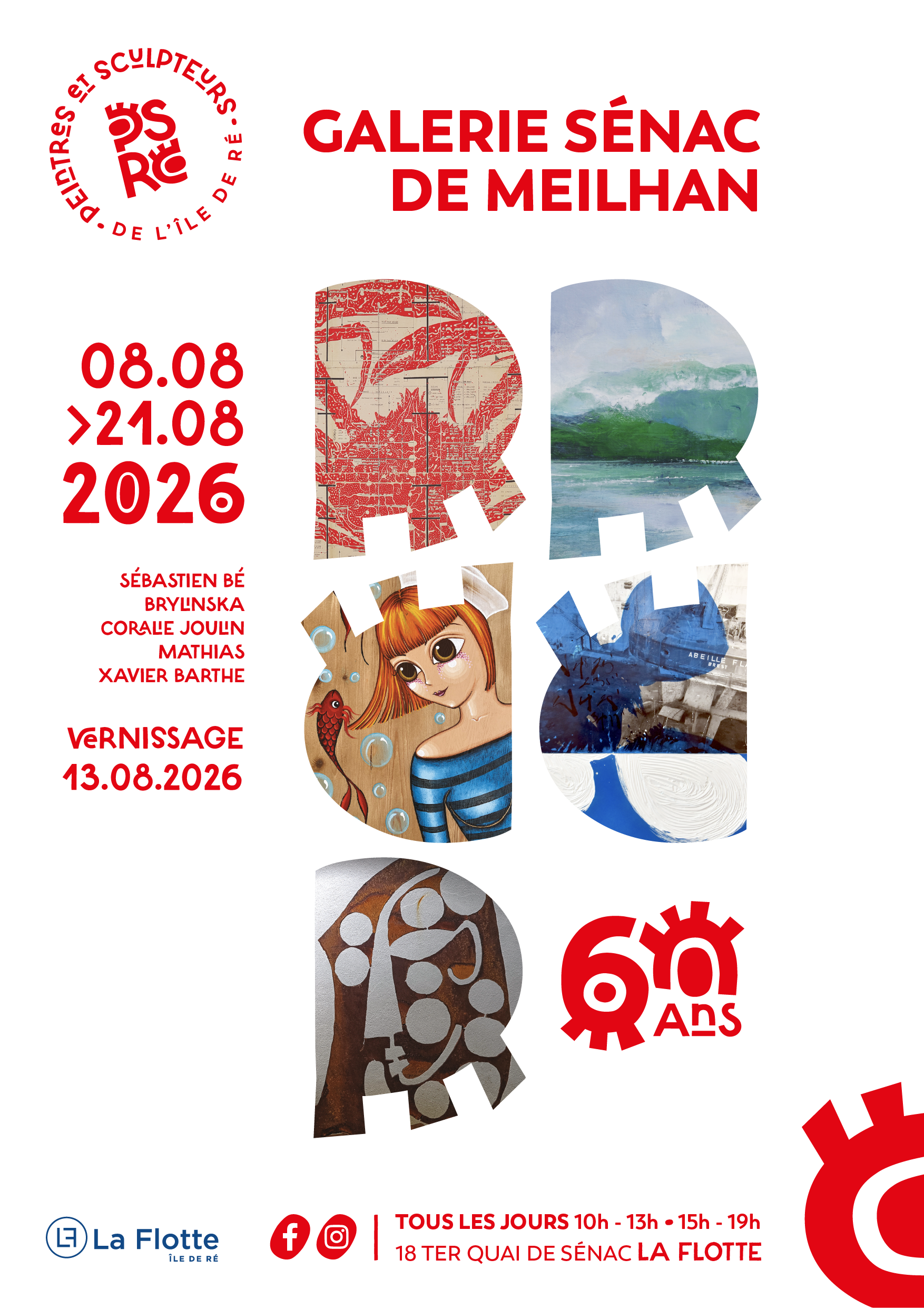 Exposition S. Bé, Brynlinska, C. Joulain, Mathias, X. Barthe