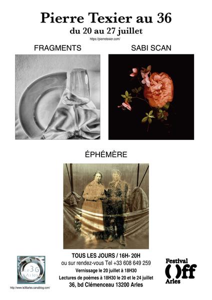 Exposition Ephémère, Fragments et Sabi Scan de Pierre Texier