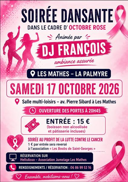 Soirée dansante pour Octobre Rose