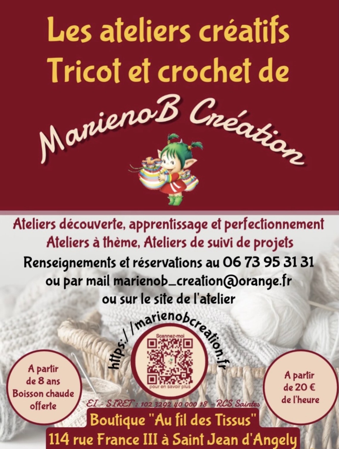 Ateliers créatifs tricot et crochet