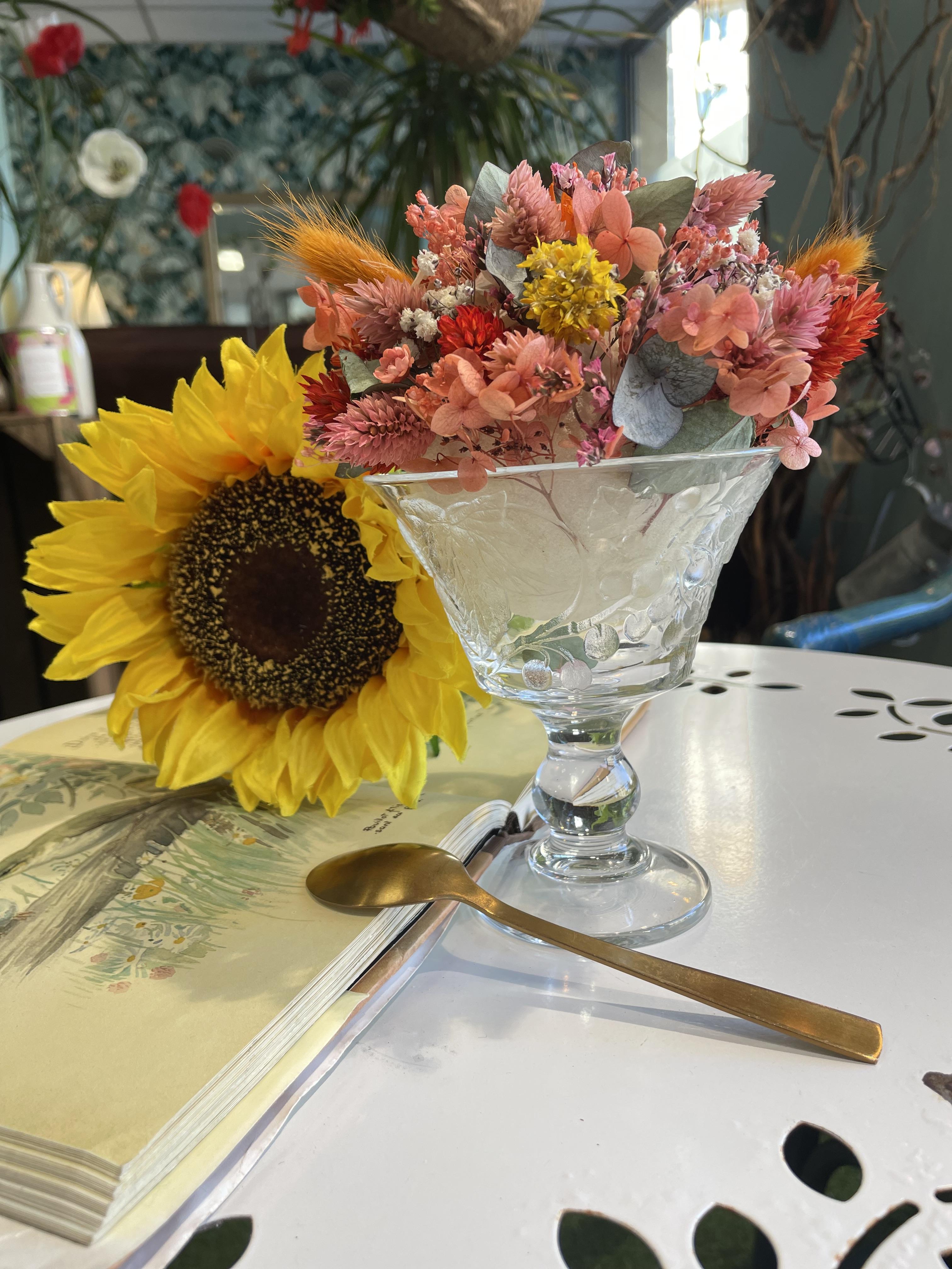 Coupe de glace fleurie