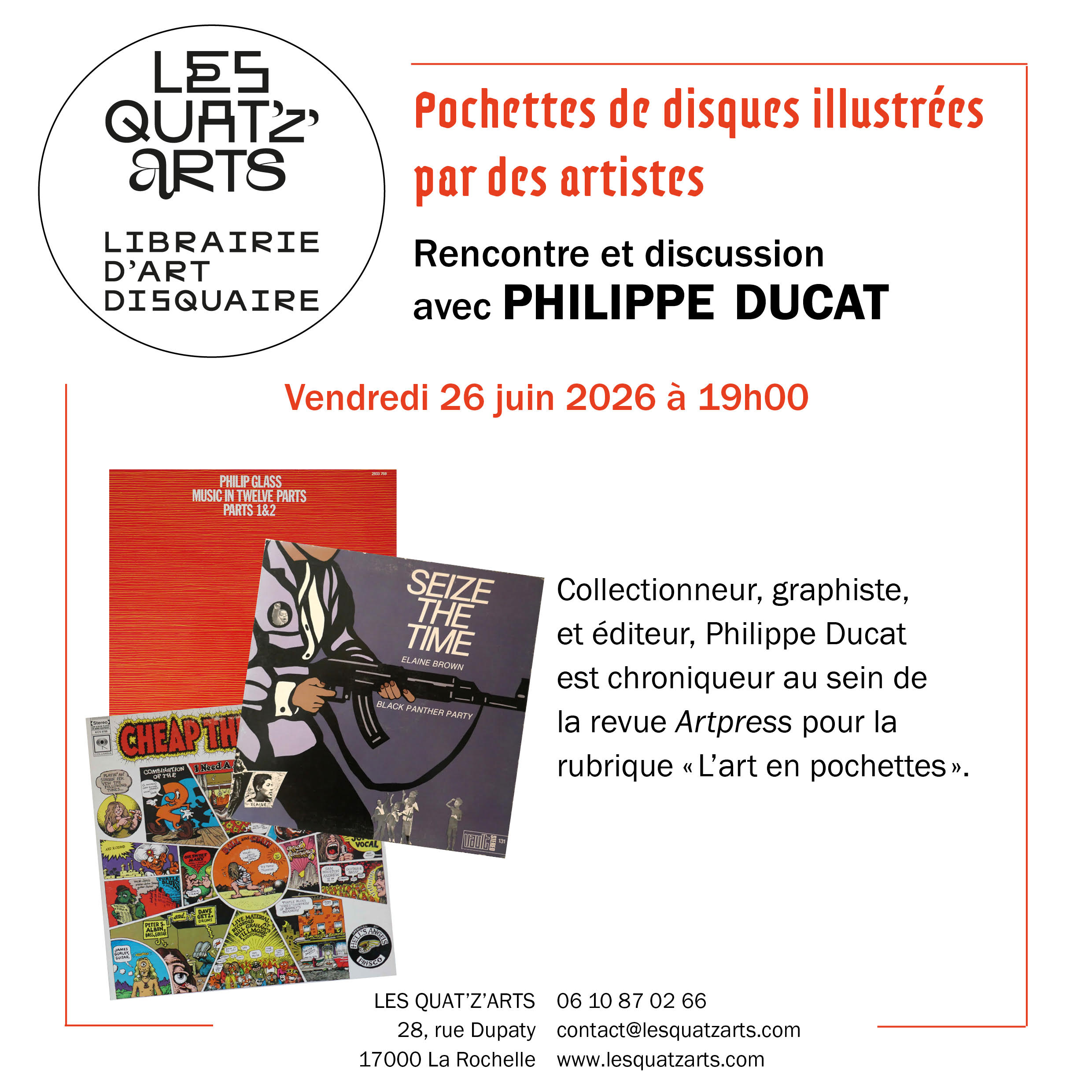 Rencontre - Pochettes de disques illustrées par des artistes - Discussion avec  Philippe Ducat