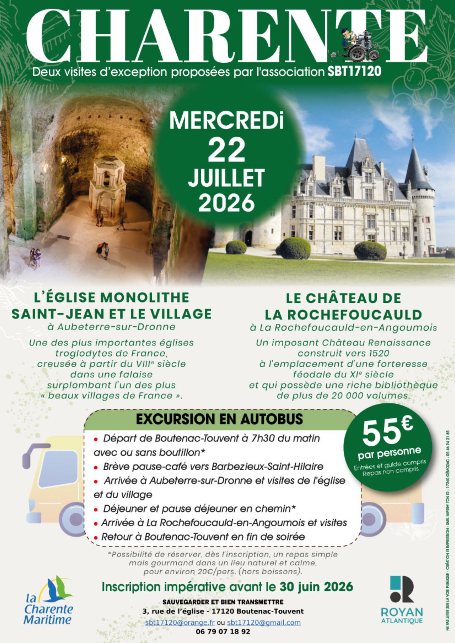 Sortie en autobus : La Charente