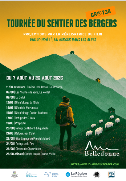 La tournée du Sentier des bergers - GR®738 - projection du film "UNE JOURNÉE, UN BERGER DANS LES ALPES"