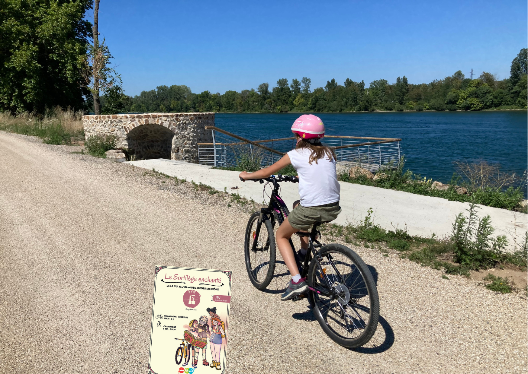 Enquête ludique à vélo le sortilège de la Via Fluvia et des berges du Rhône