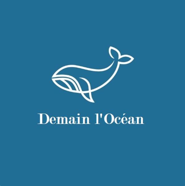 Logo "Demain l'Océan" - baleine blanche sur fond bleu