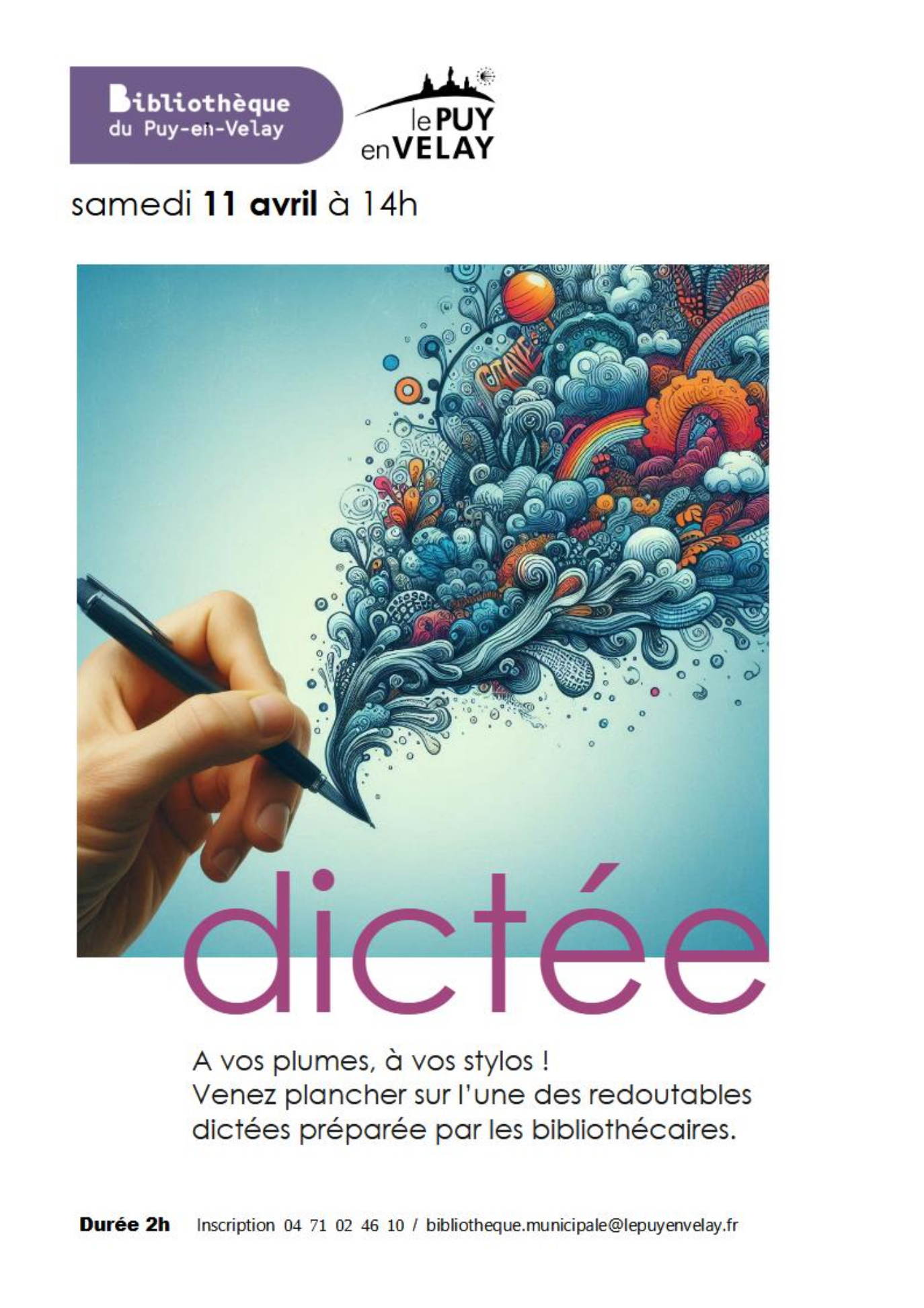 Bibliothèque du Puy : Dictée