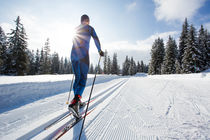 Piste de ski de fond tracée en alternatif