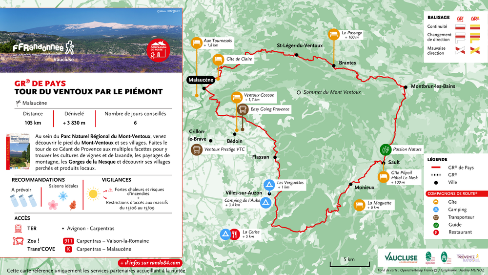 GR® de Pays Tour du massif du Ventoux - Boucle du piémont du Ventoux_Malaucène