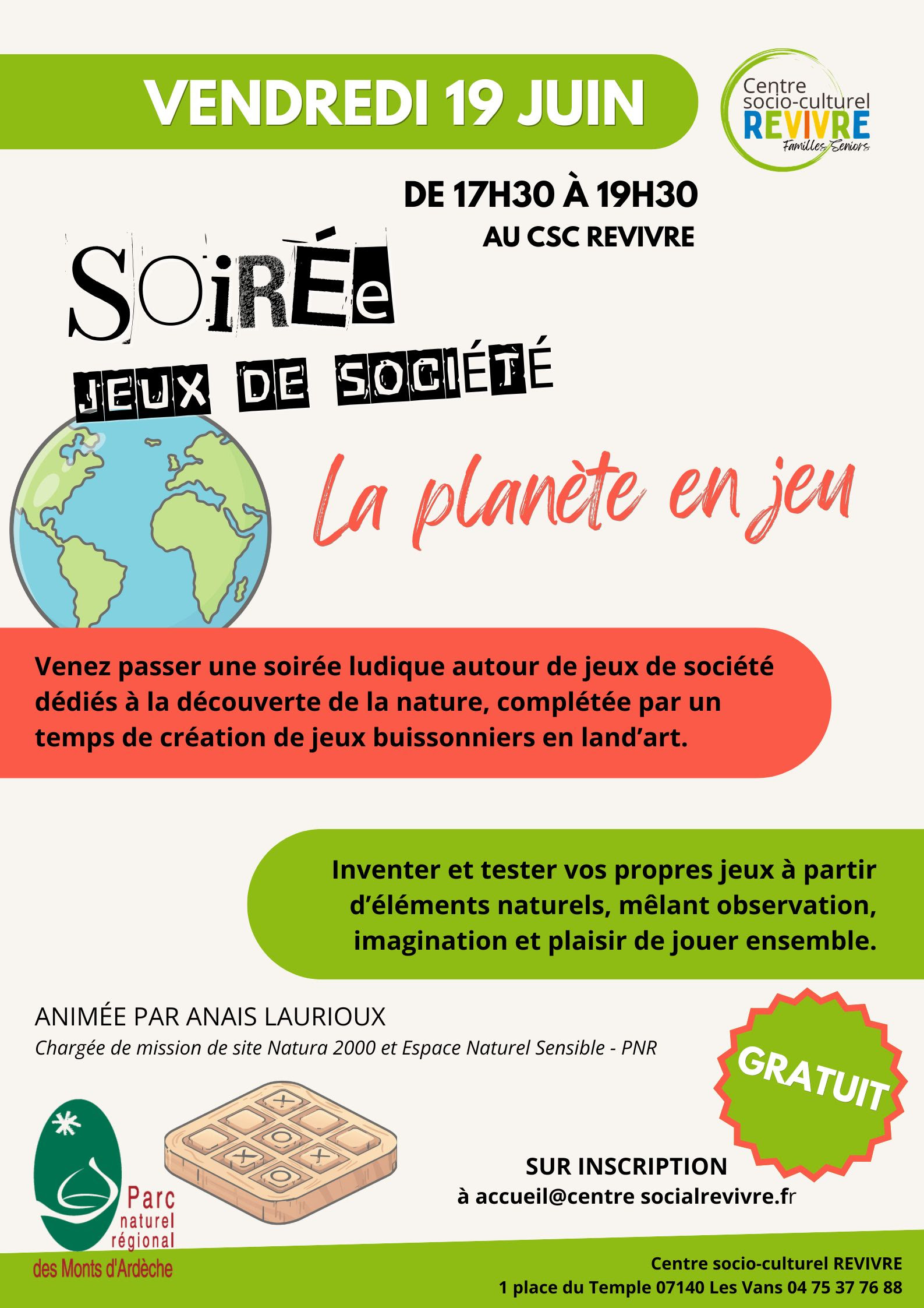 Soirée jeux de société : La planète en jeu