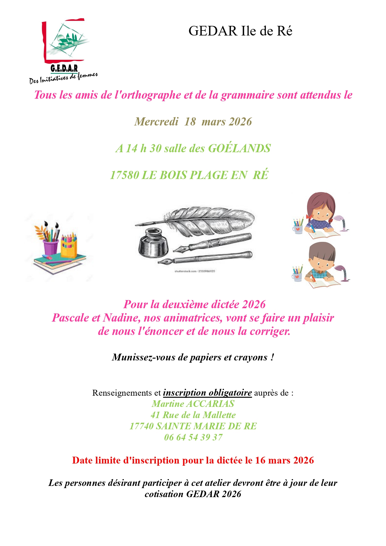 2ème dictée du Gedar