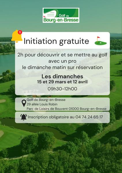Visuel Golf de Bourg en Bresse Initiatioin gratuite