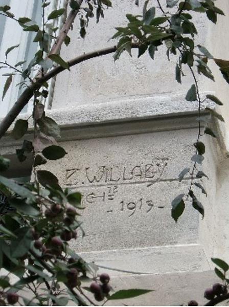 Mur avec inscription du quartier centre 