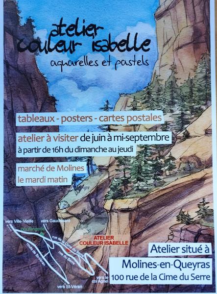- © Atelier Couleur Isabelle Exposition 'Couleur Isabelle' Molines-en-Queyras - © Atelier Couleur Isabelle