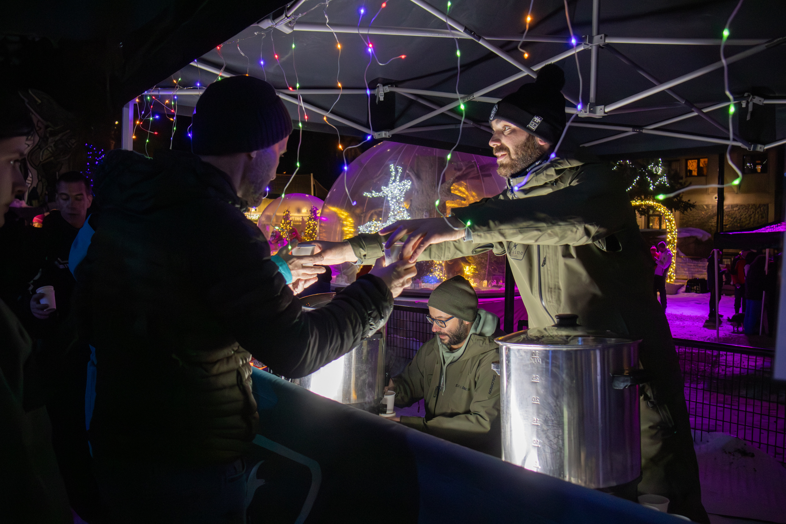 Welkomstdrankje in Flaine.