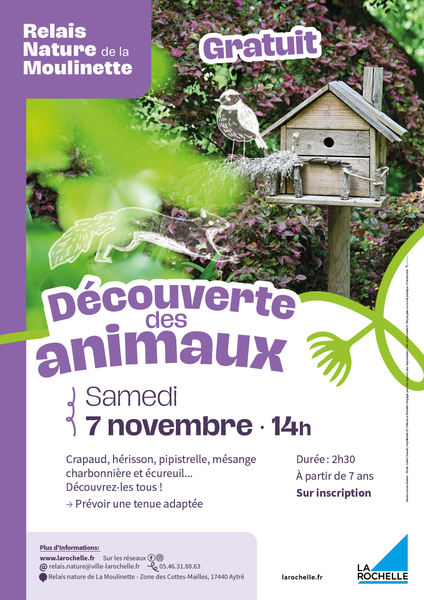 Animation - Découverte des animaux au Relais Nature de la Moulinette