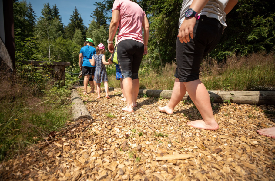 Barefooting in het turflandschap van Géoparc du Chablais.