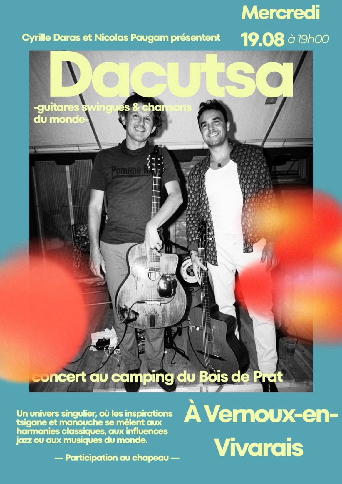 Concert du duo "Dacutsa" (guitares swing et chansons du monde)